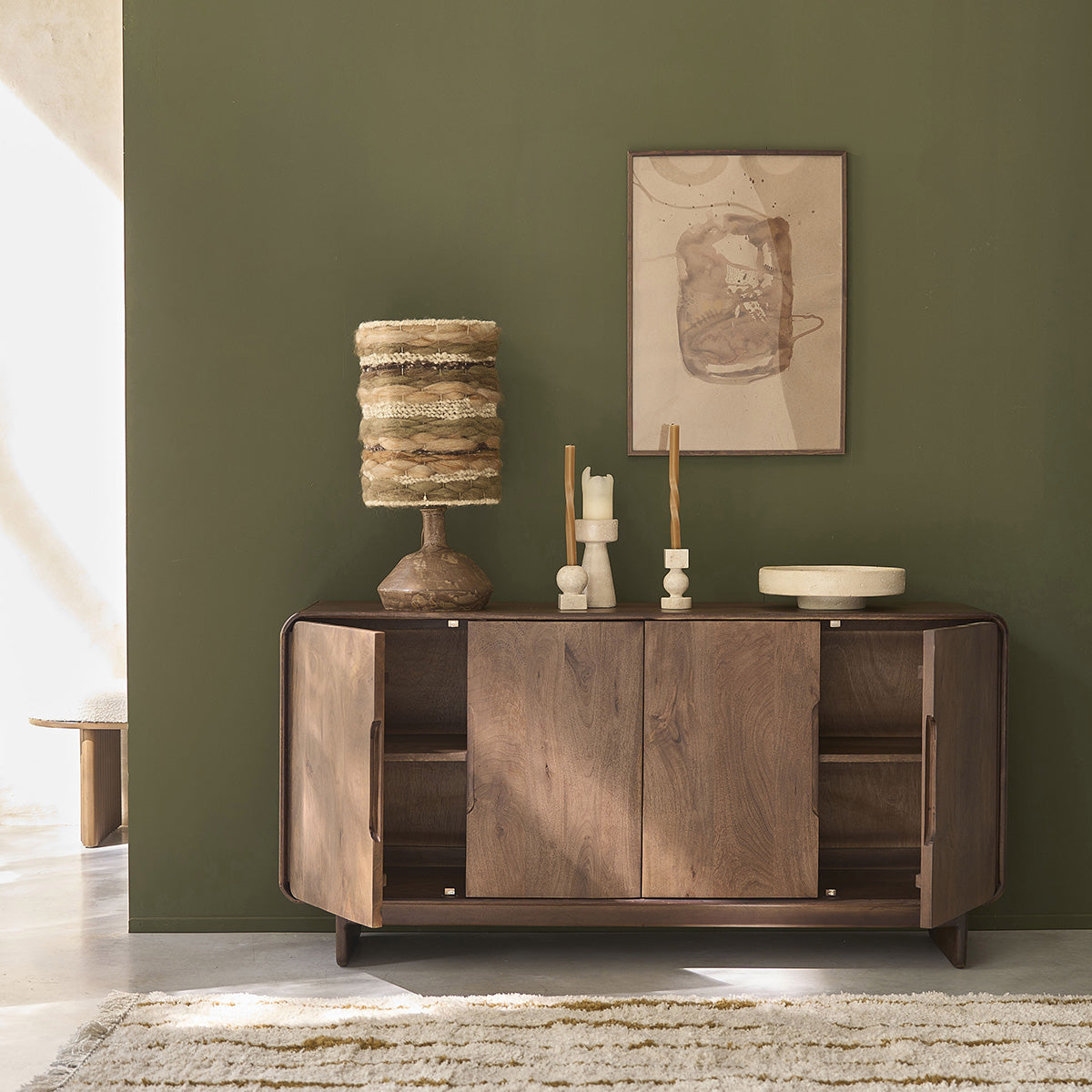 SOFIA - Sideboard aus massivem Mangoholz, 160 cm