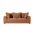 Gerades 3-Sitzer-Sofa aus terrakottafarbenem Stoff in Leinenoptik