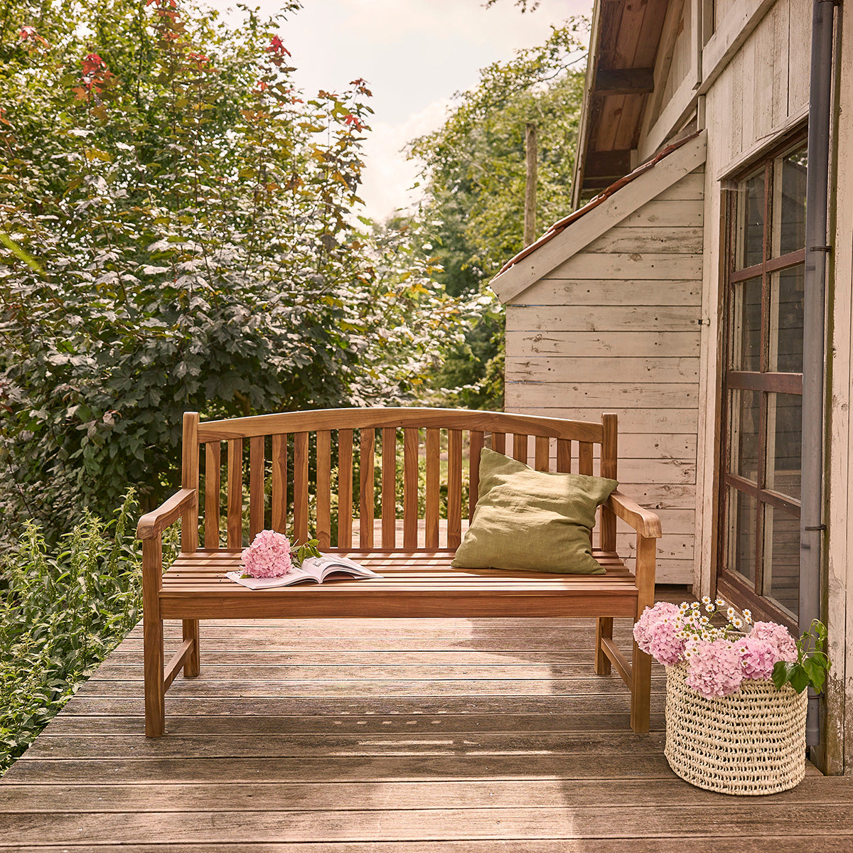 BALI - Banc de jardin en teck huilé massif