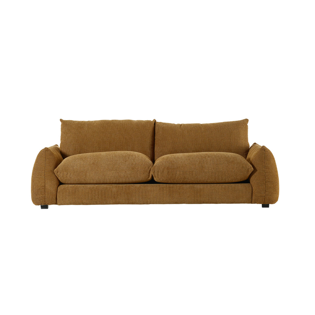 JACQUES - Gerades 3-Sitzer-Sofa aus bronzefarbenem meliertem Strukturstoff