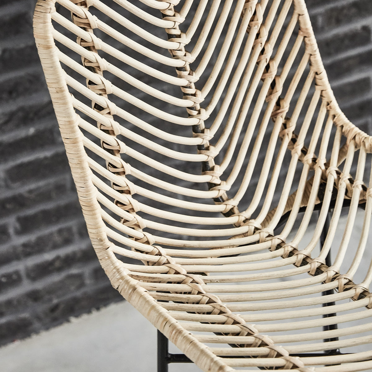 BOHEMA - Set aus 2 Barhockern aus Rattan und Metall