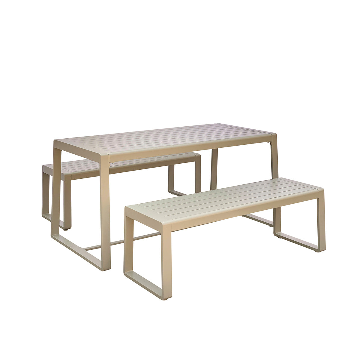 SÉLÈNE - Salon de jardin en aluminium vert 4/6 pers.