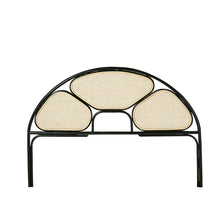 Kopfteil aus Rohrgeflecht und schwarzem Rattan 160 cm