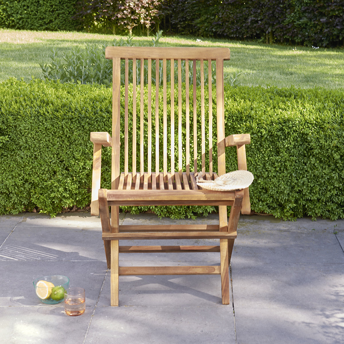 BALI - Fauteuil de jardin en teck huilé massif pliant (lot de 2)