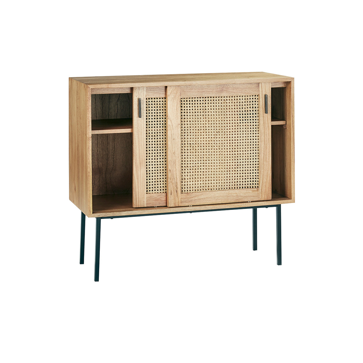 AUBIN - Kommode aus massivem Mindi und Rohrgeflecht 100 cm