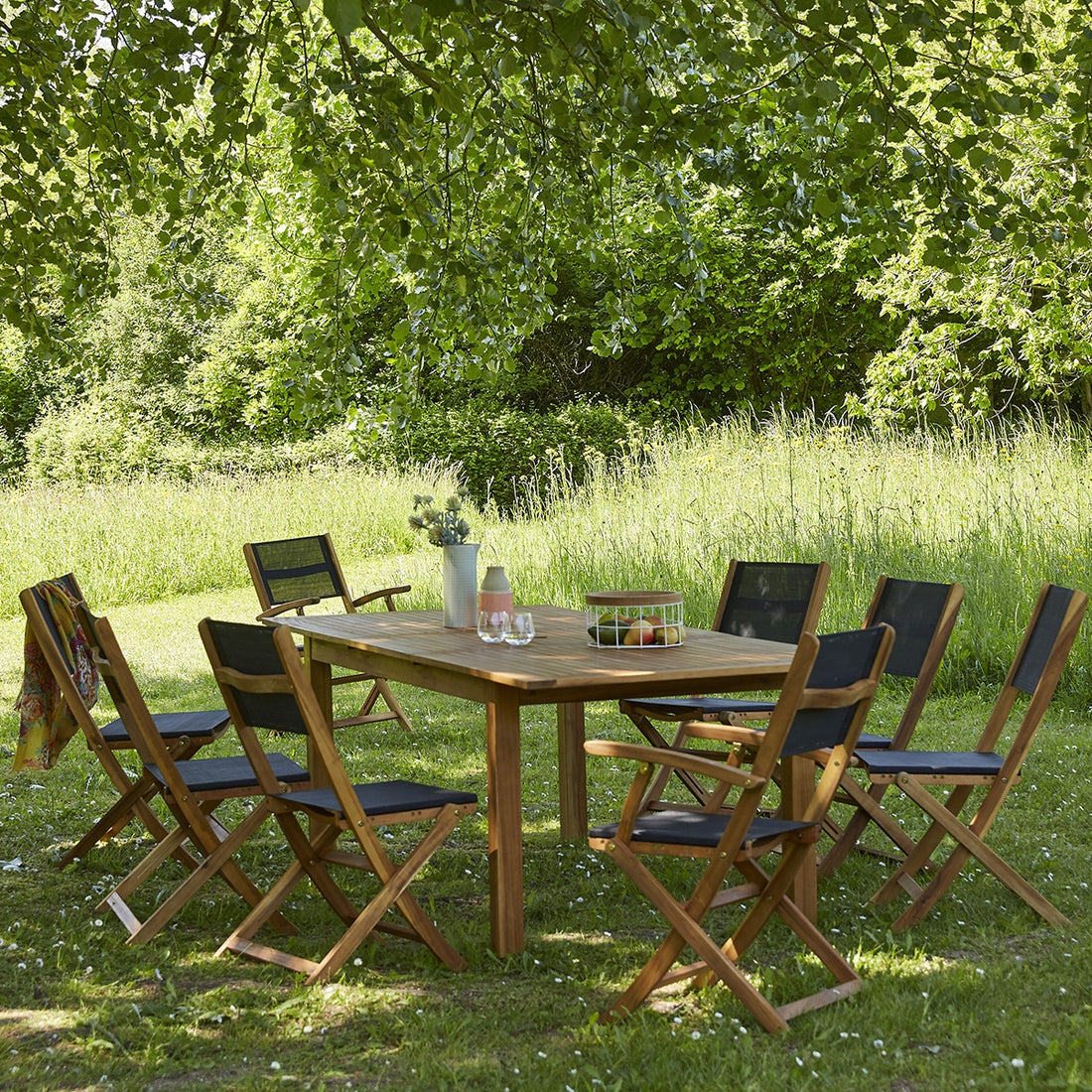 HANOÏ - Gartenlounge aus massiver Akazie 8/10 Sitze
