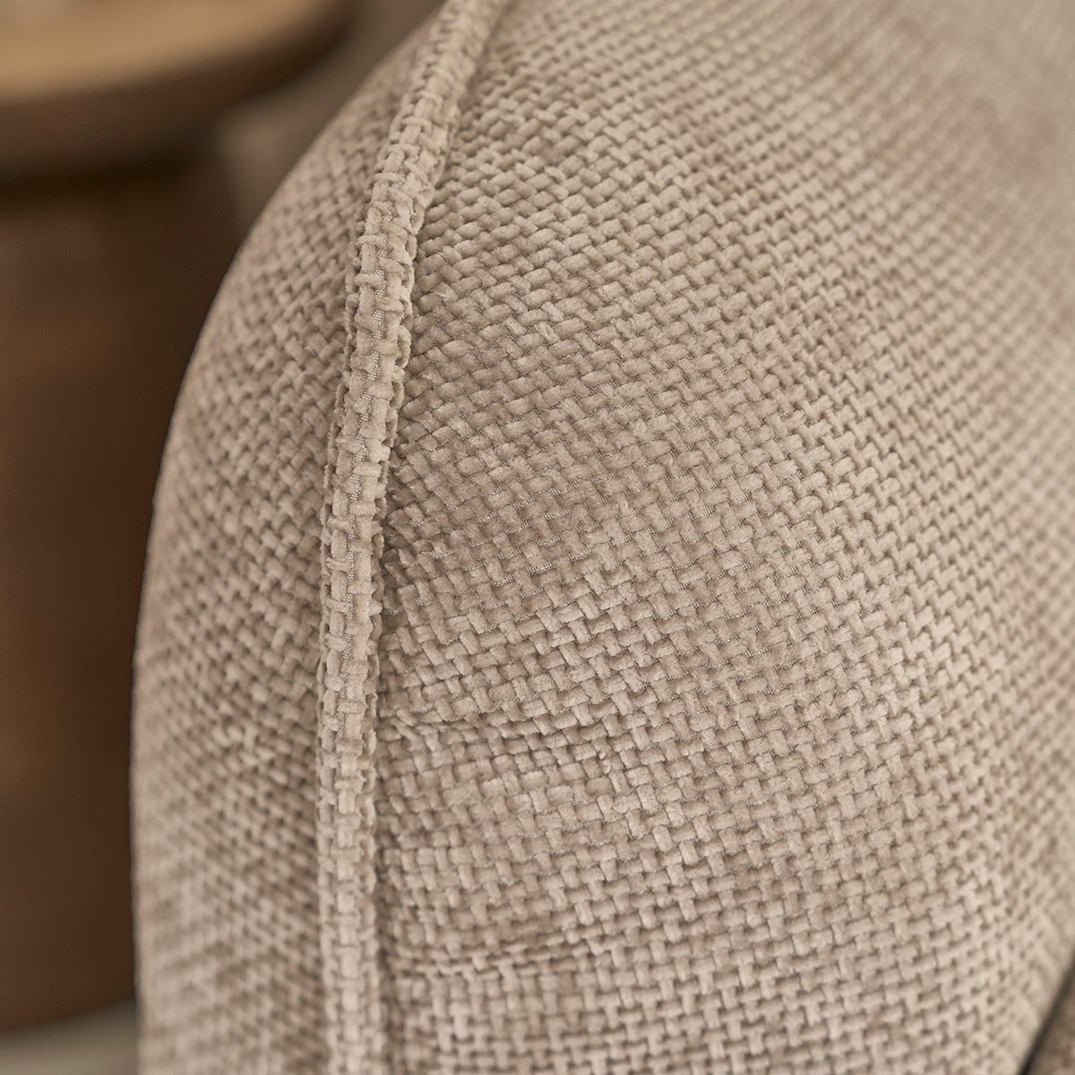 HECTOR - Canapé droit 3 places en velours tressé beige