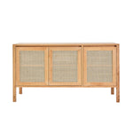 Meuble sous vasque en teck massif et cannage 145 cm