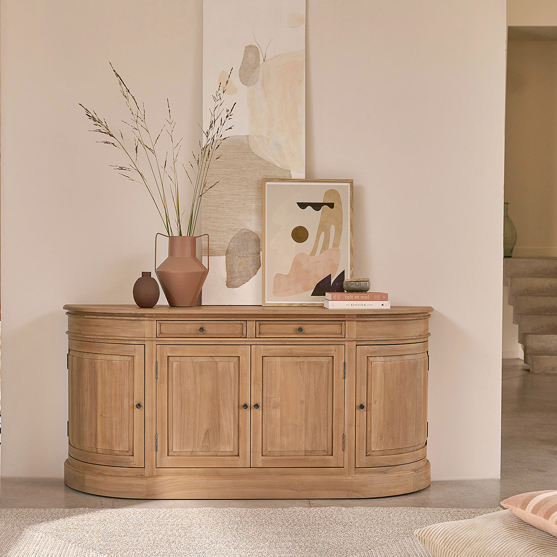 DOMAINE - Rundes Buffet aus massivem Teakholz 180 cm