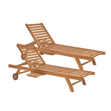 Set aus 2 Liegestühle aus geöltem Teakholz