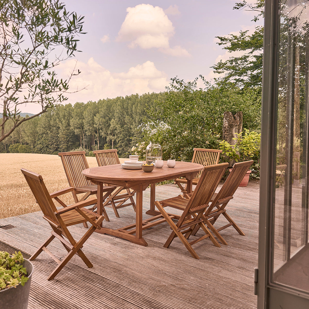 BALI - Ausziehbare Gartenmöbel aus geöltem Teakholz 8/10 Sitze