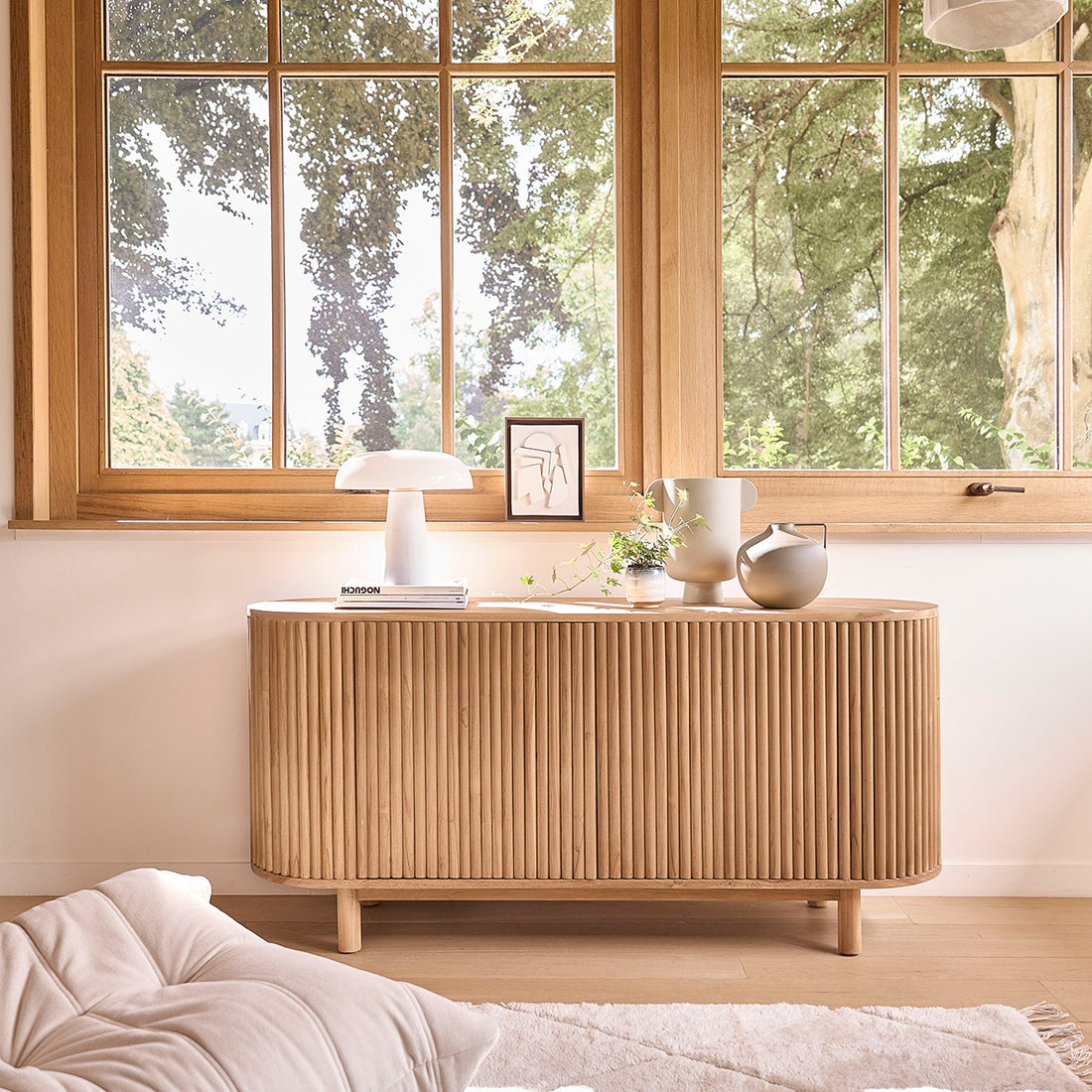 COLINE - Sideboard aus massivem Teakholz 160 cm