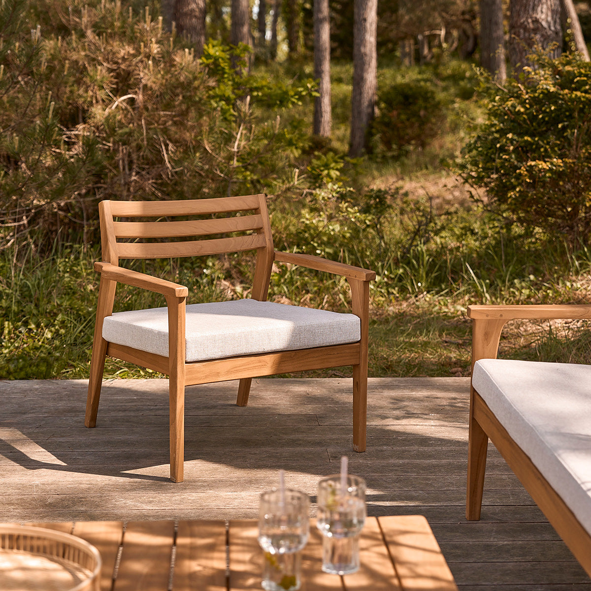 BARI - Salon bas de jardin en teck massif