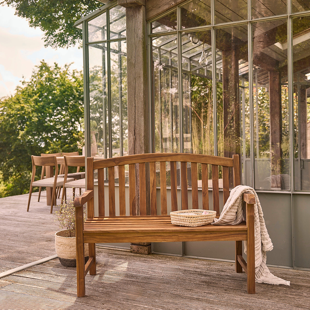 BALI - Banc de jardin en teck huilé massif 120 cm