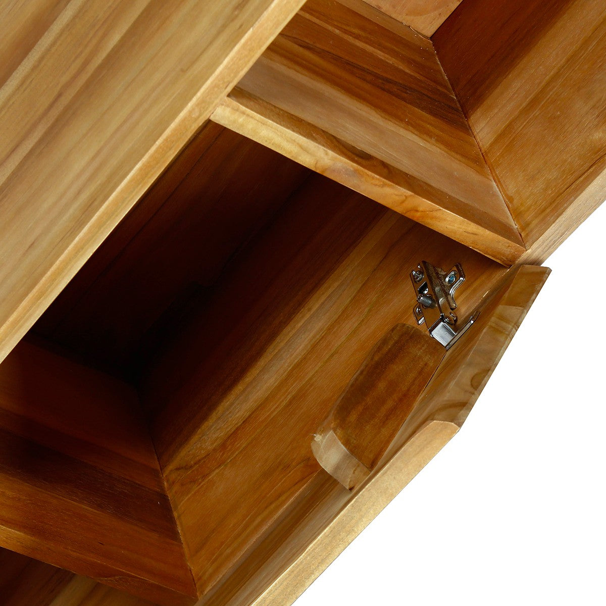 Hängender Badezimmer-Hochschrank aus massivem Teakholz  150 cm