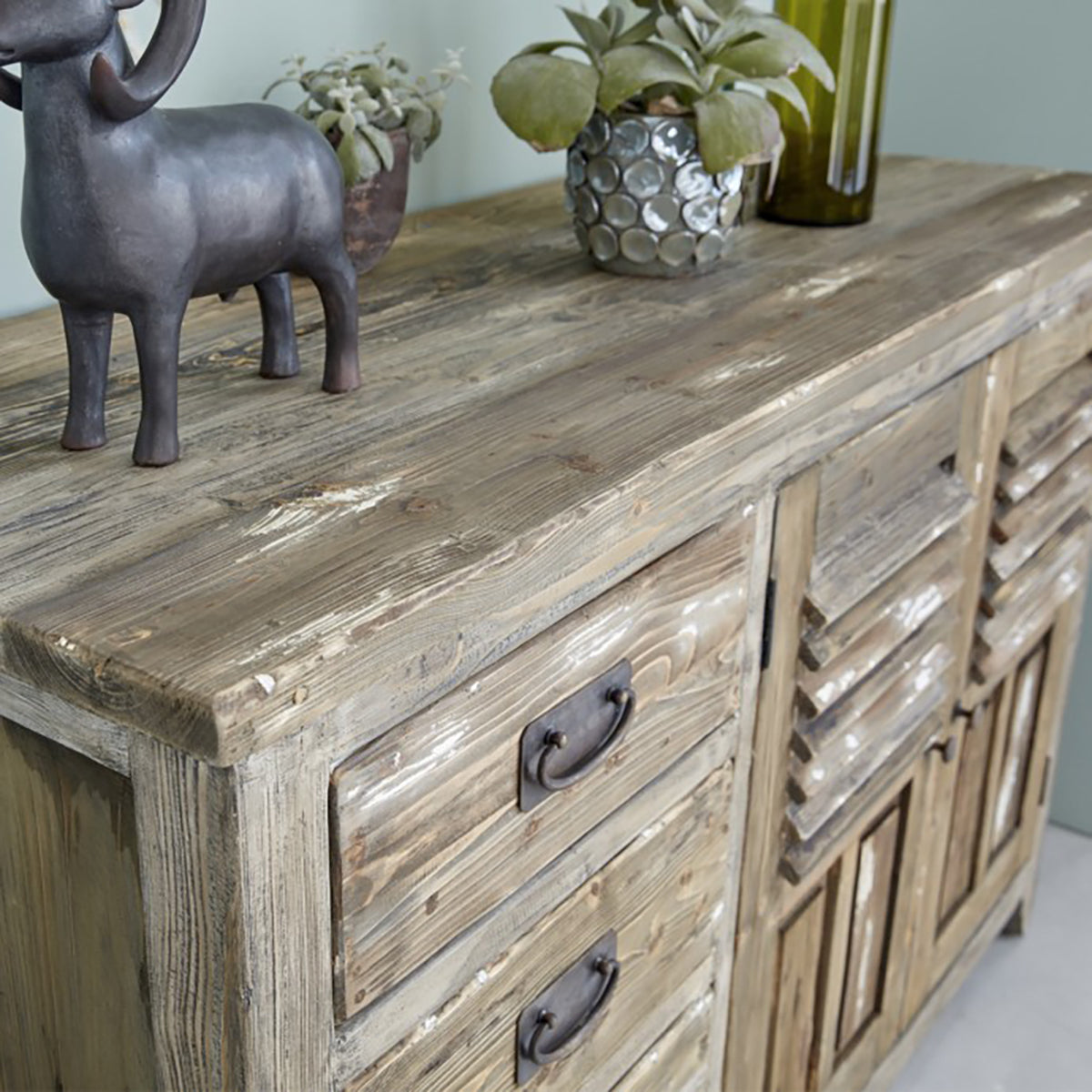 VICTOR - Buffet en bois recyclé massif 140 cm