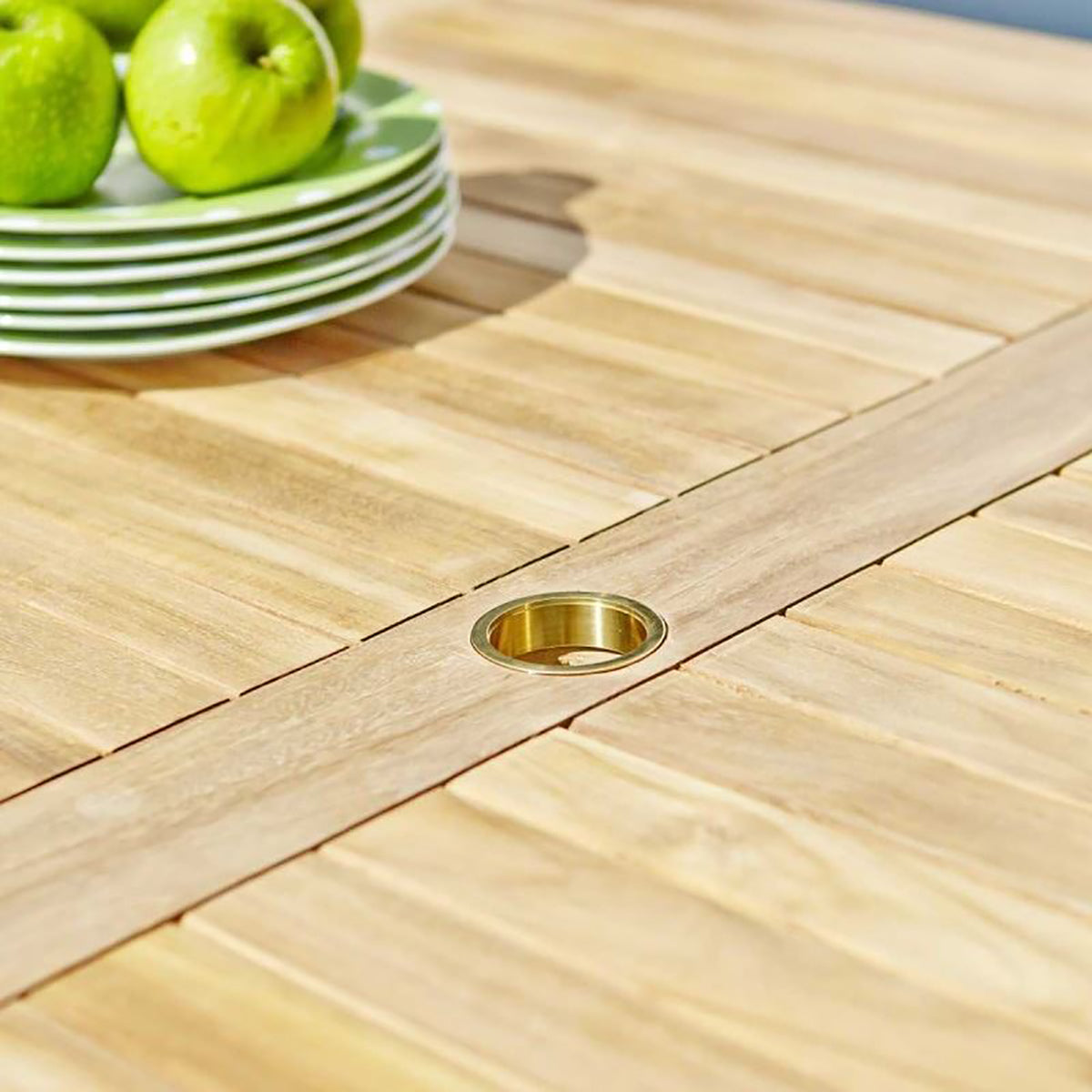 ESTHER - Gartenlounge aus massivem Teakholz und Tauwerk 8 pers.