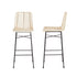 Set aus 2 Barhockern aus Rattan und Metall