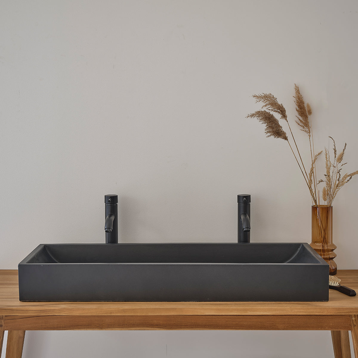 IRIS - Betonbecken schwarz 100x37 cm