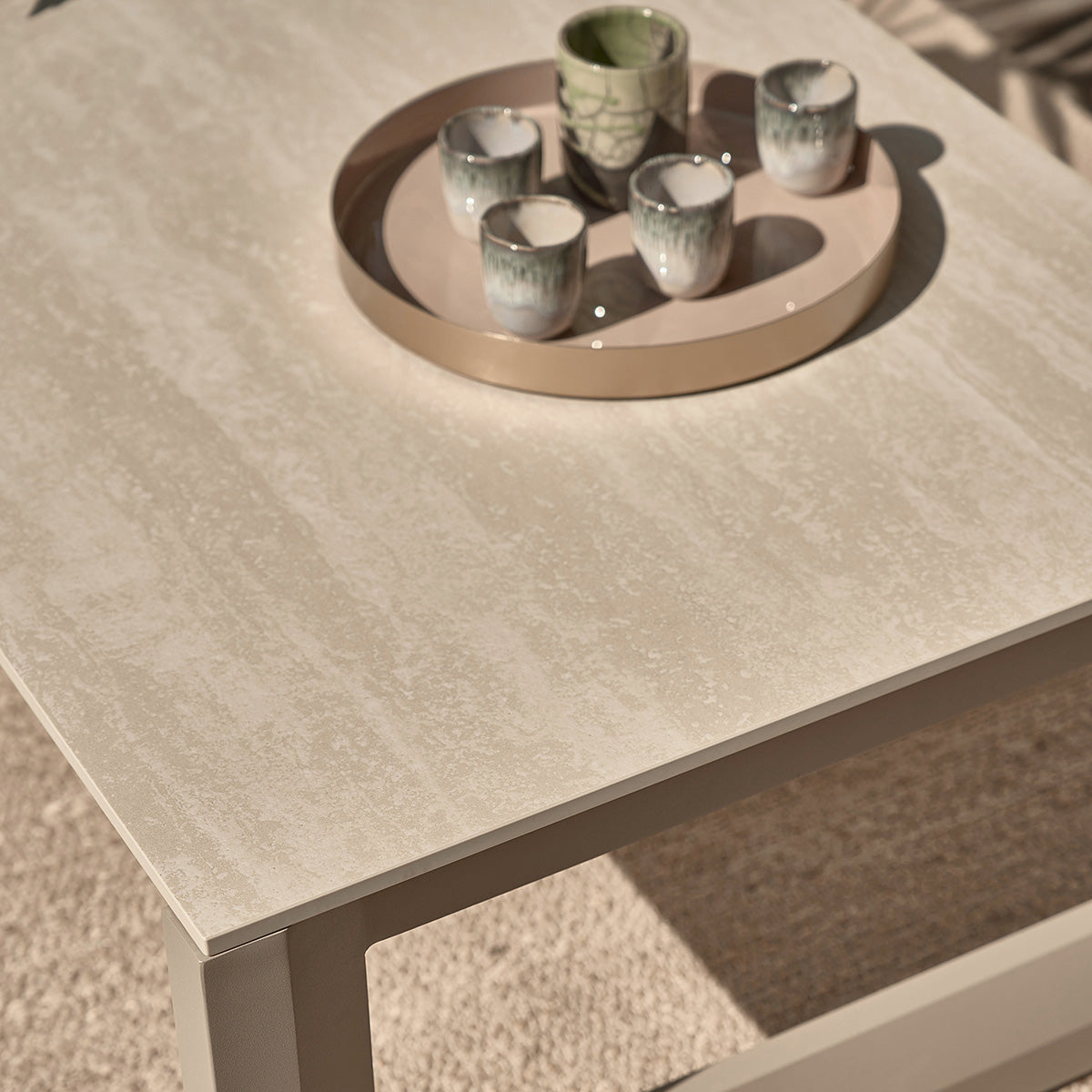 CALIZA - Gartenmöbel aus Aluminium in Taupe 5 pers.