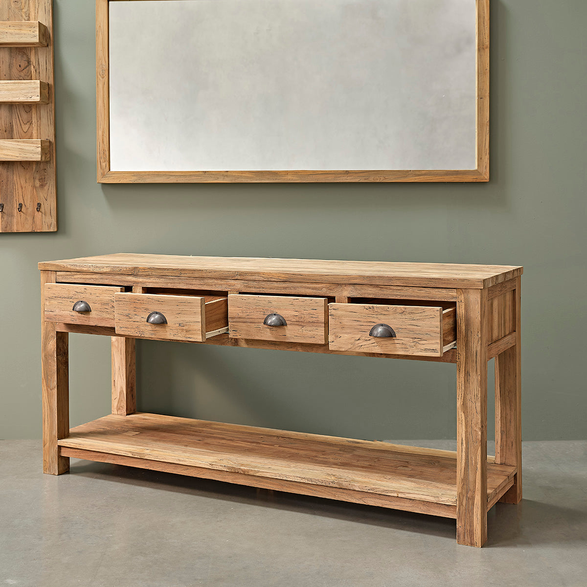 AUSTIN - Meuble sous vasque en teck massif recyclé 165 cm