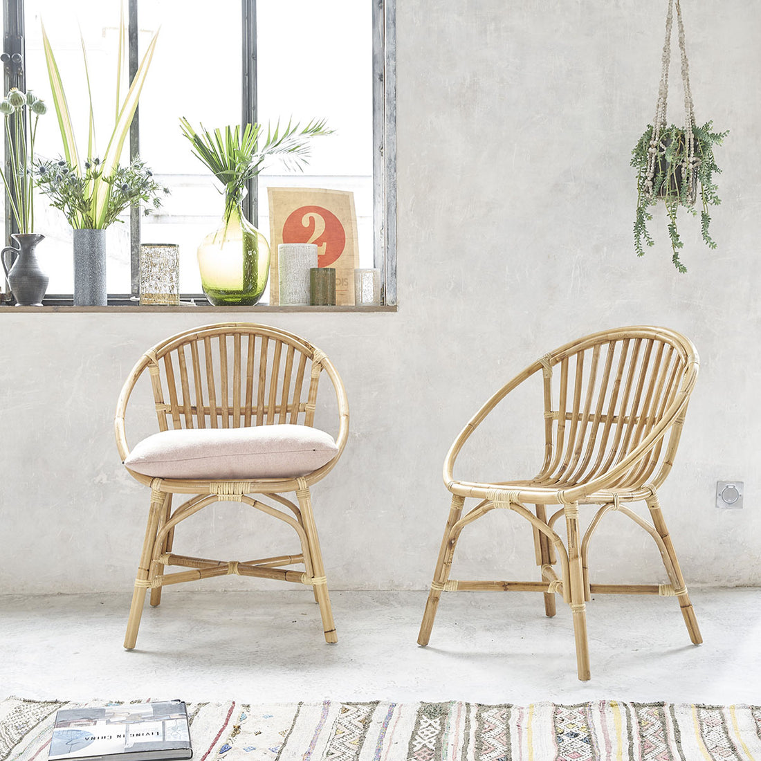 PAOLA - Set aus 2 Rattansesseln