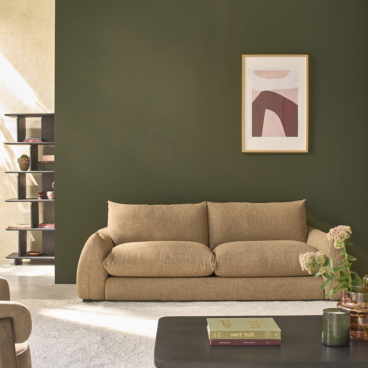 CLEO - Bücherregal aus massivem schwarzem Mangoholz, 106 cm