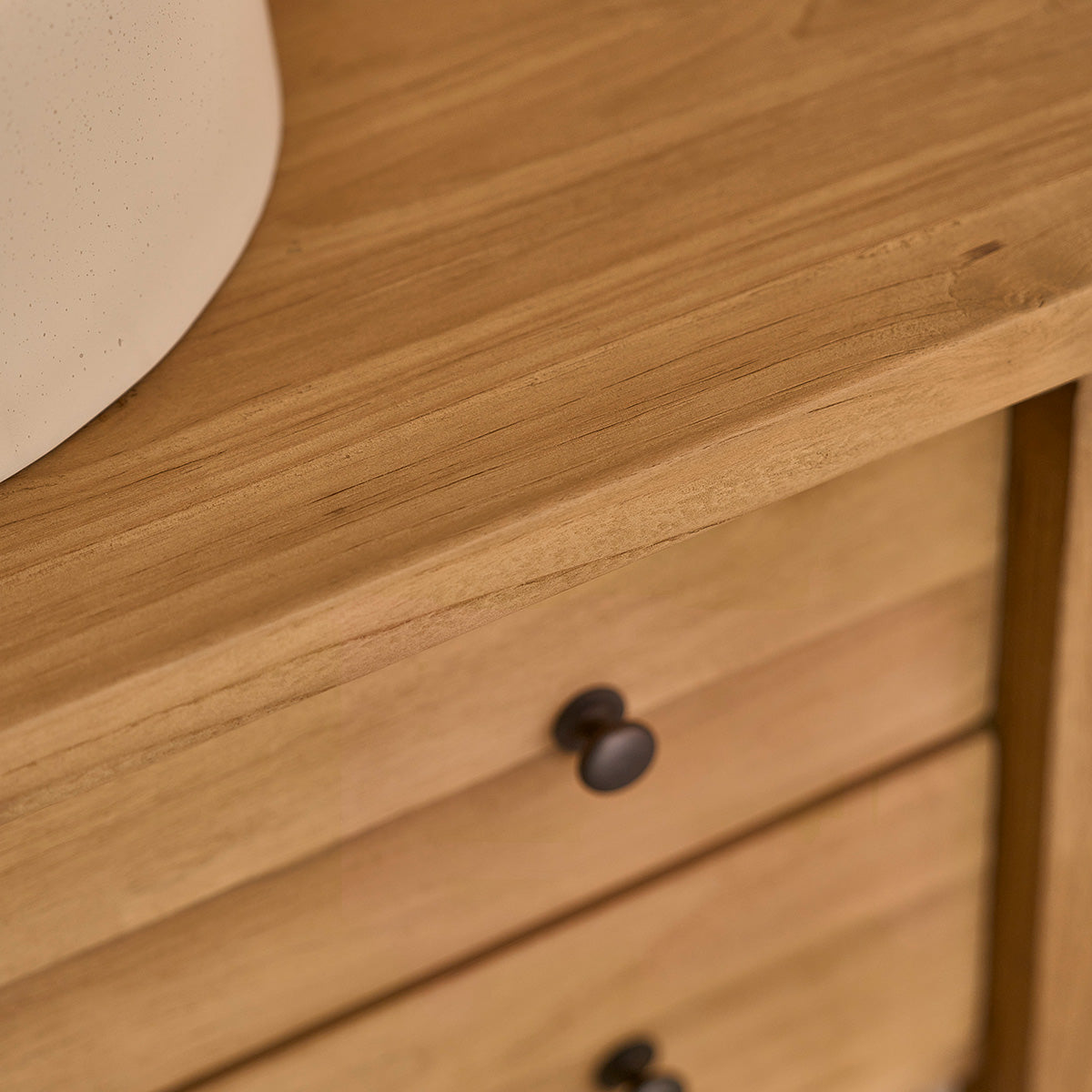 NAHELE - Waschbeckenunterschrank aus massivem recyceltem Teakholz 82 cm