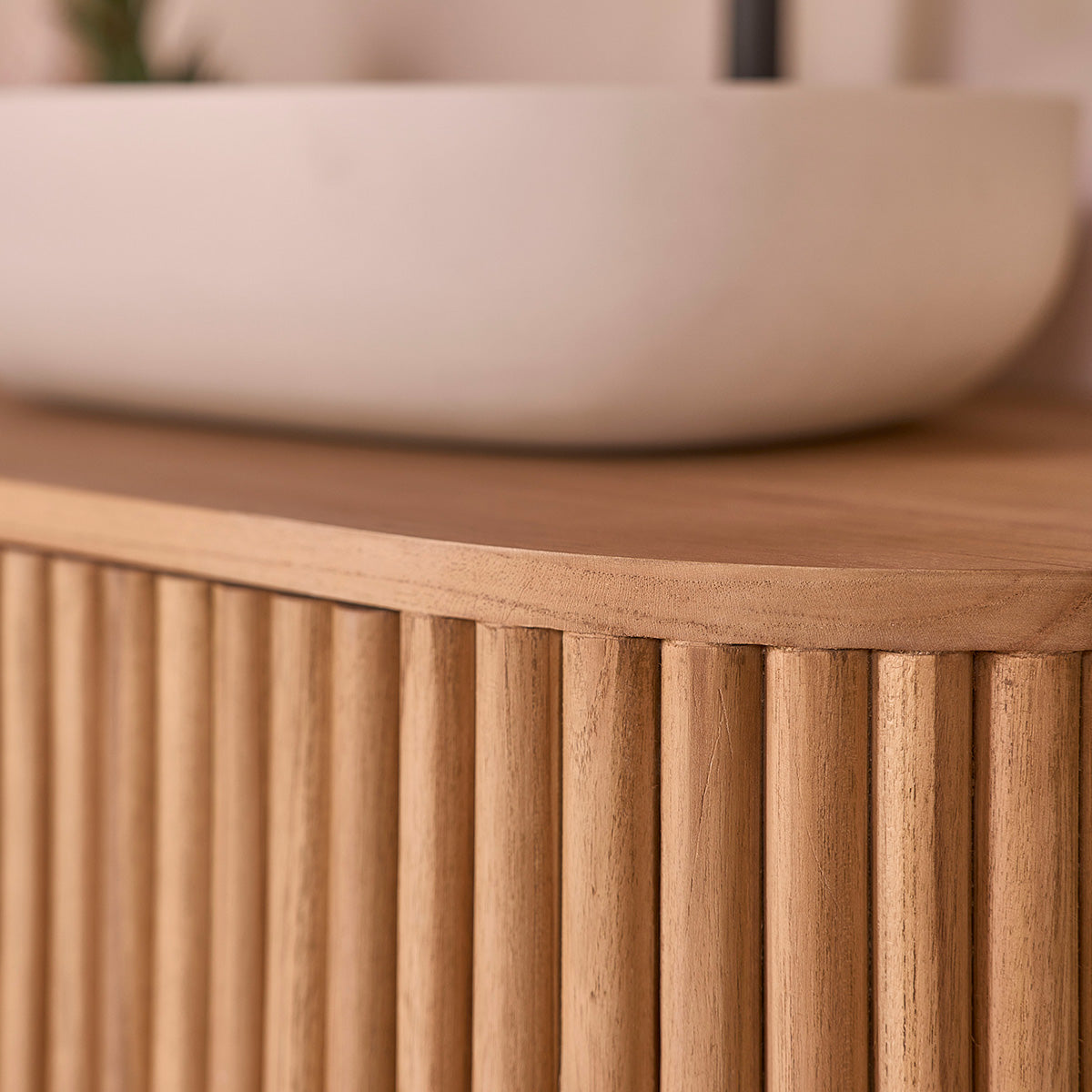 COLINE - Waschtischunterschrank aus massivem Teakholz 90 cm