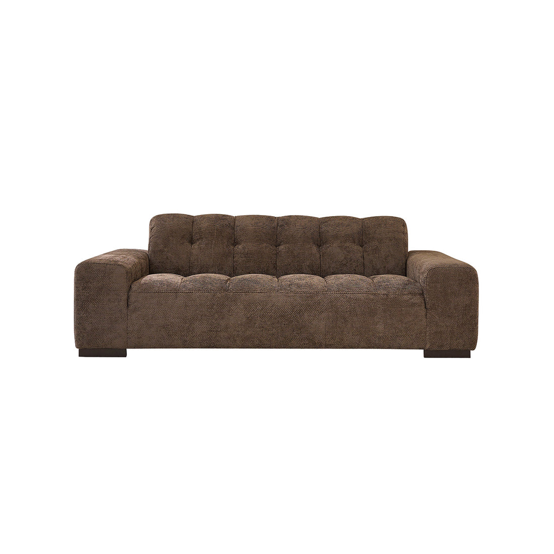 ALPHONSE - Gerades 3-Sitzer-Sofa aus gewebtem Samt in mokka