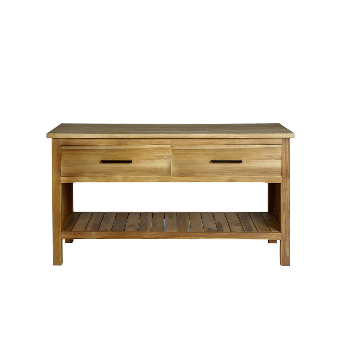 MARLI - Waschtischunterschrank aus massivem Teakholz 135 cm