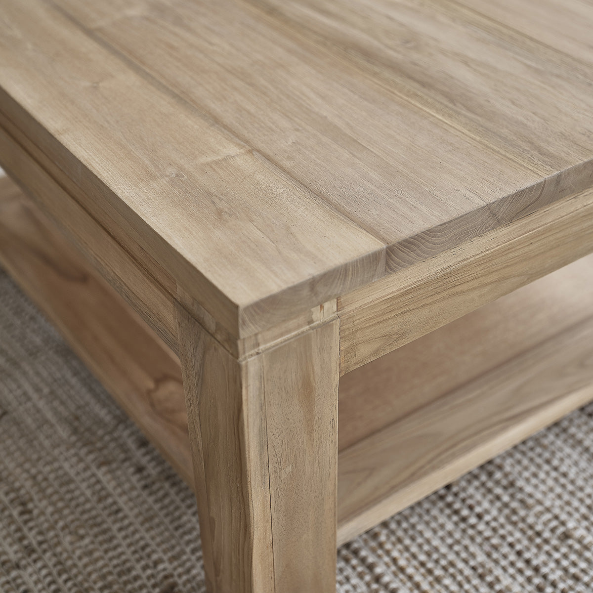 BOSTON - Couchtisch aus massivem Teakholz 80 cm 