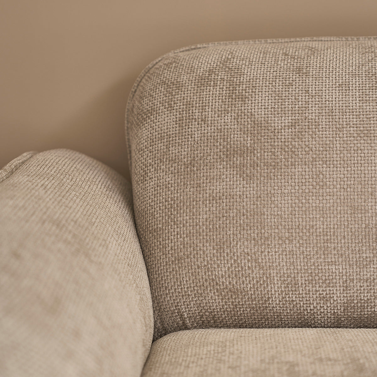 HECTOR - Gerades 3-Sitzer-Sofa aus beigem gewebtem Samt