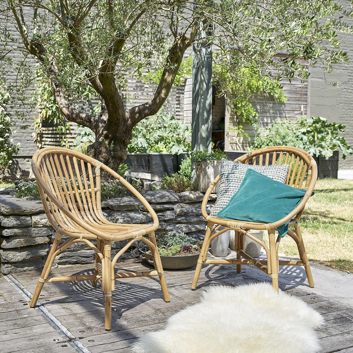 PAOLA - Set aus 2 Rattansesseln