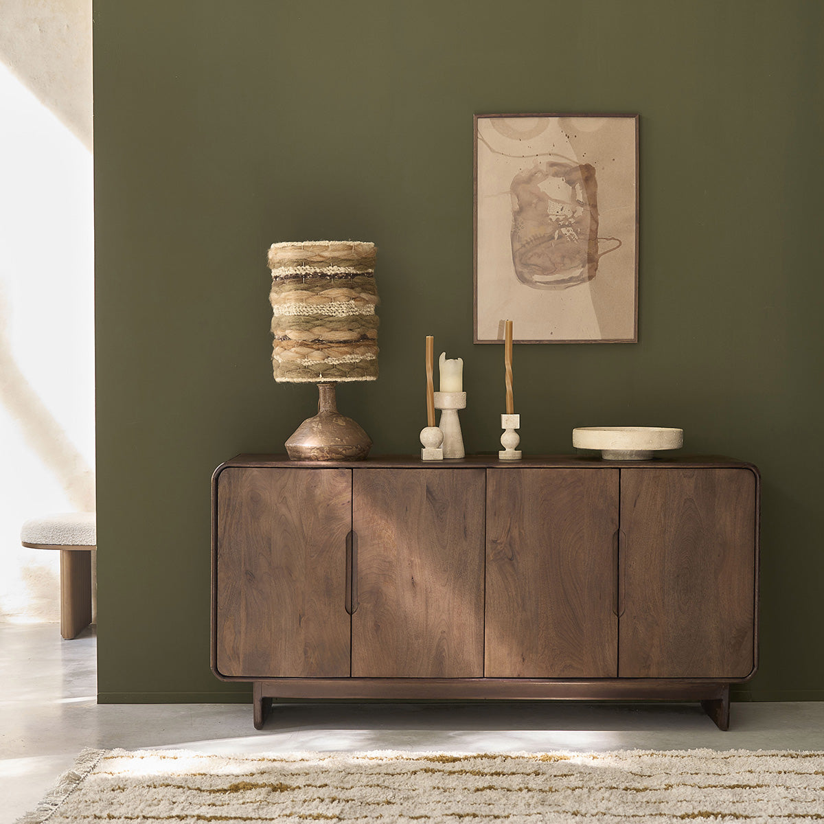 SOFIA - Sideboard aus massivem Mangoholz, 160 cm