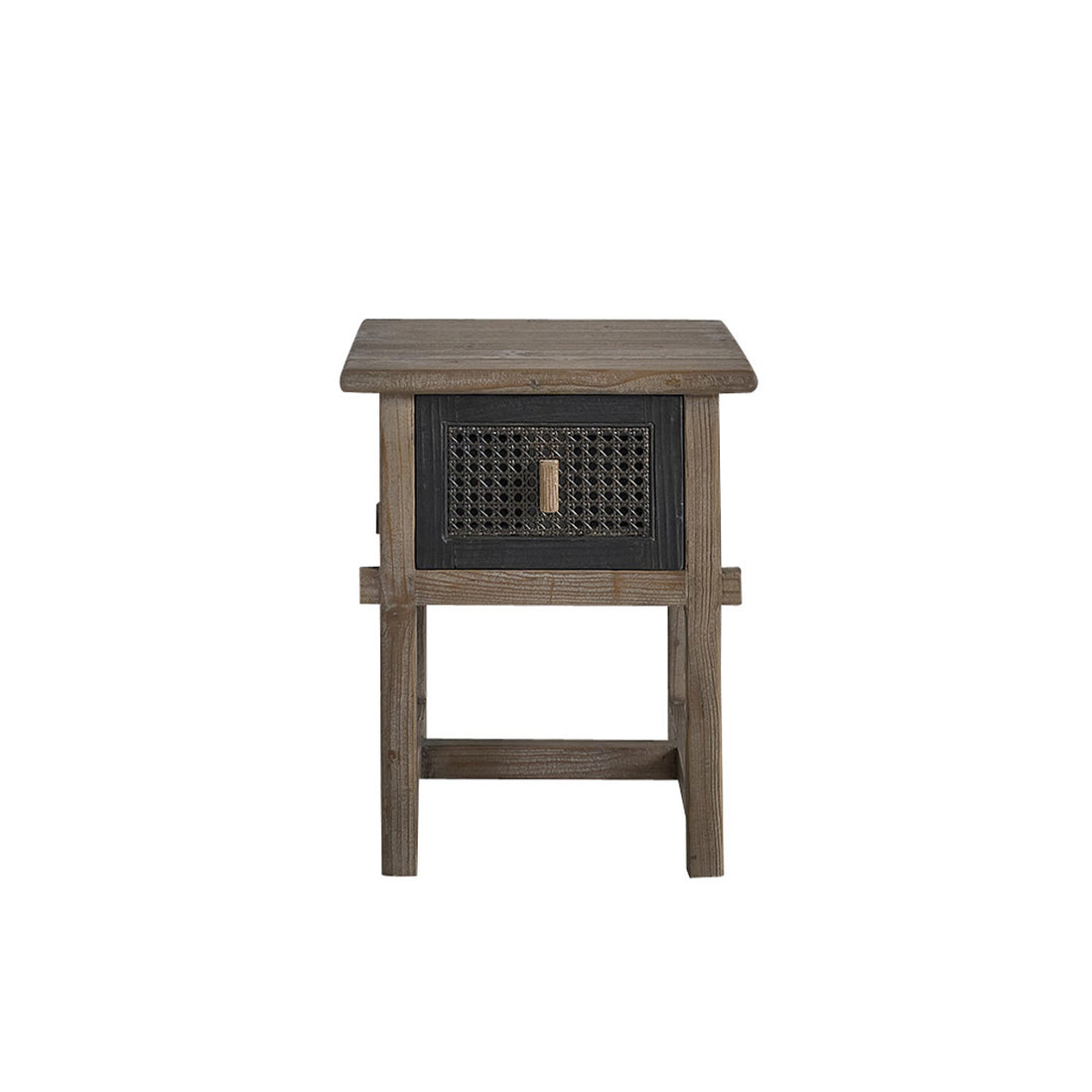 JUNKO - Table de chevet en bois recyclé massif 45 cm