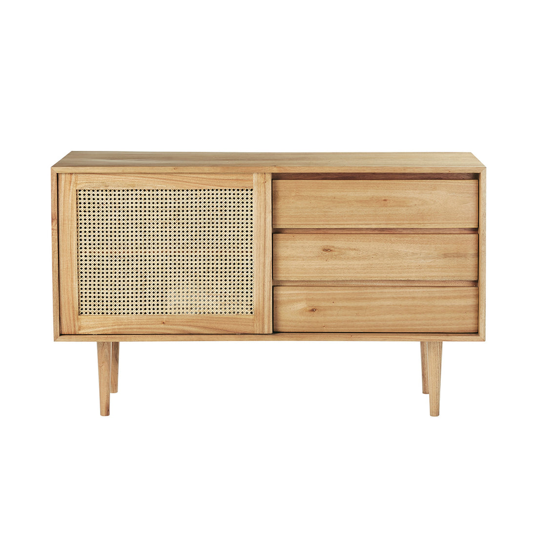 HANA - Commode en mindi massif et cannage 135 cm