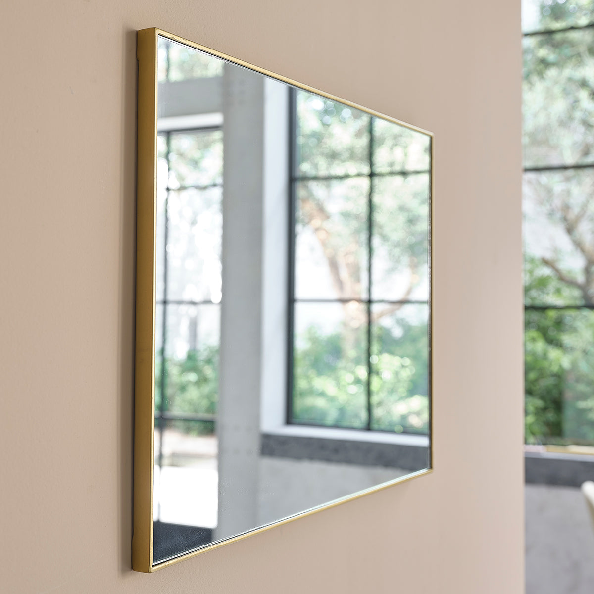 LUNA - Spiegel aus goldfarbenem Metall, rechteckig 70x50 cm