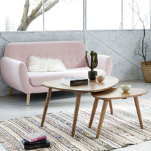 Set von 2 Couchtischen aus massivem Mindy 100/62 cm