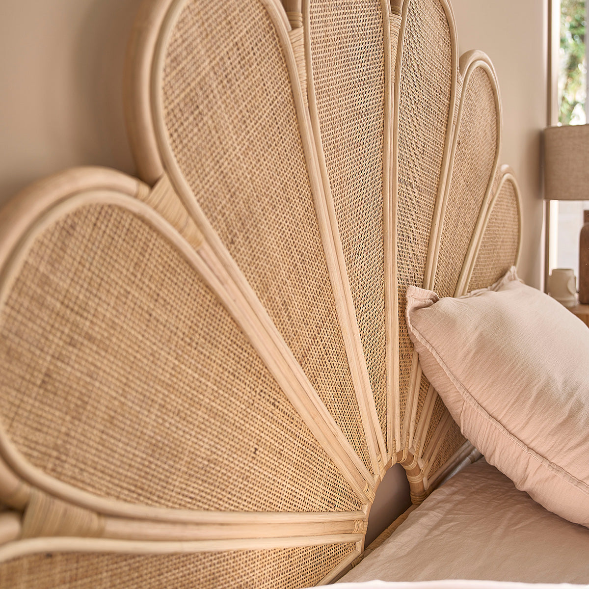 ROMY - Tête de lit rotin et cannage 160 cm