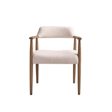 Stuhl aus Eichenholz und Bouclé-Stoff