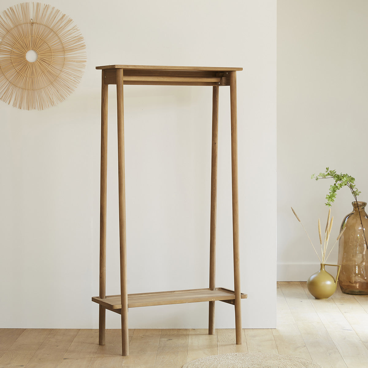 BOSTON - Portant en teck massif 85 cm