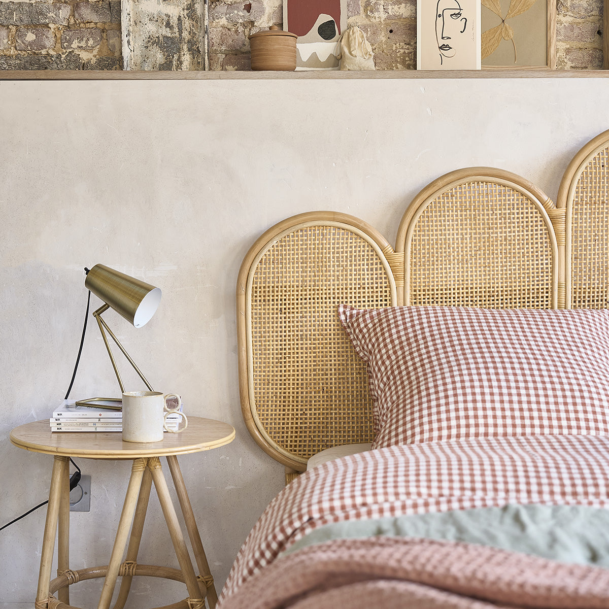 JANE - Tête de lit en rotin et cannage 160 cm