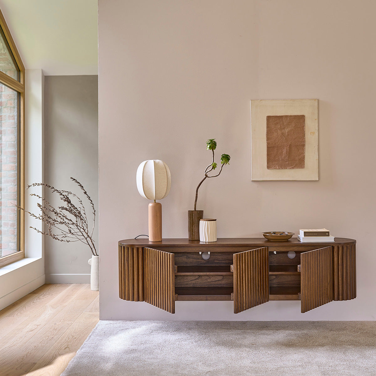 TRINIDAD - TV-Möbel aus massivem Mindi, hängend 170 cm