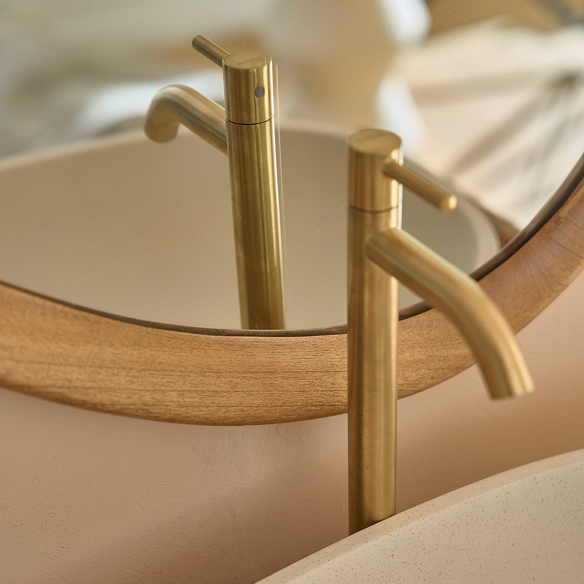 FIFTIES - Miroir en mindi massif 90x60 cm