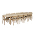 Ausziehbare Gartenlounge massives recyceltes Teakholz 10/12 Sitze