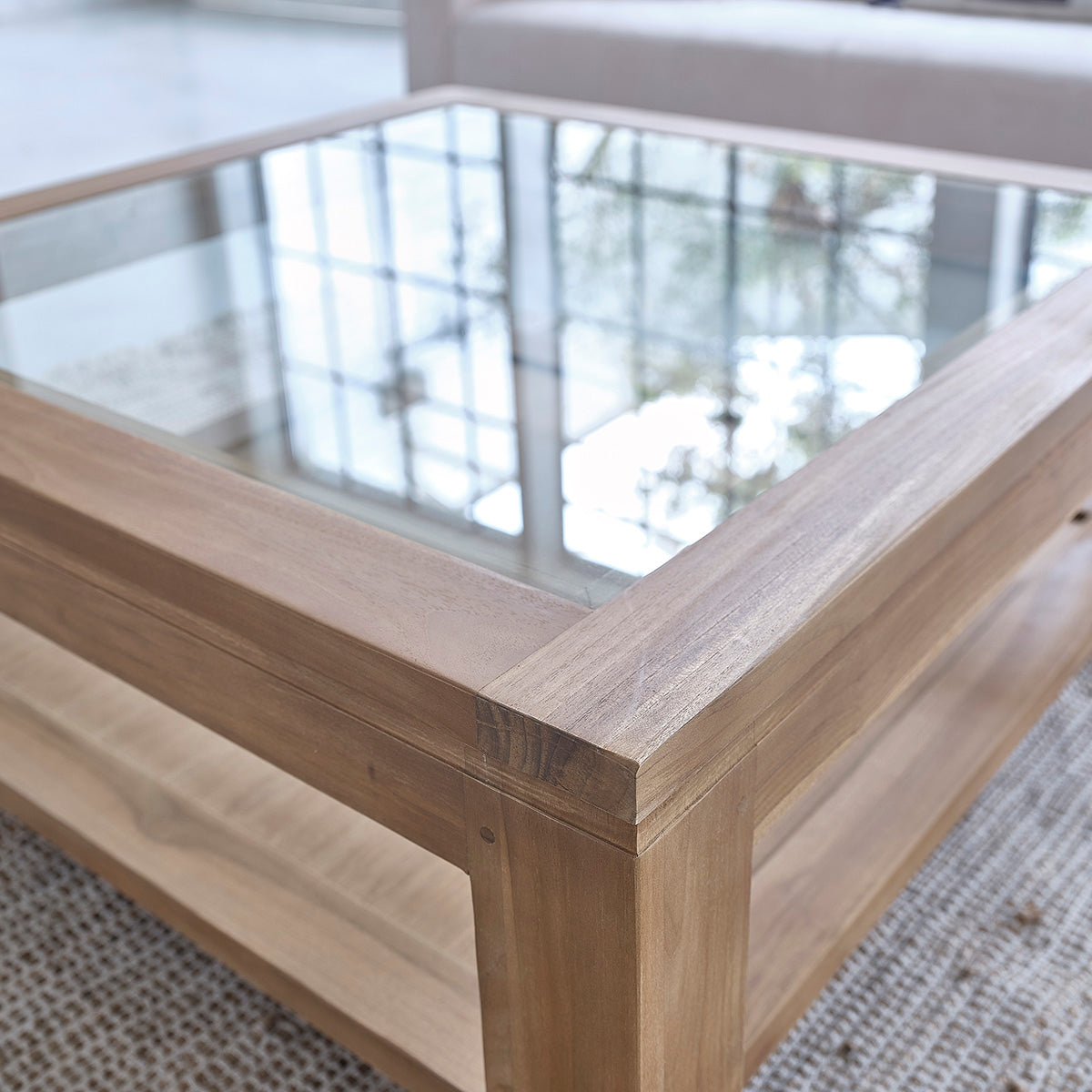 BOSTON - Couchtisch aus massivem Teakholz 100 cm