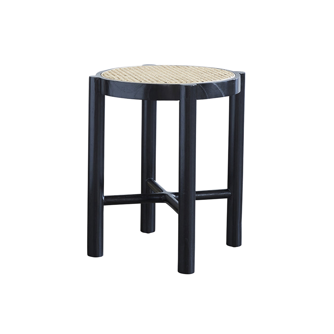 ARON - Nachttisch aus massivem Mahagoniholz und Geflecht 40 cm