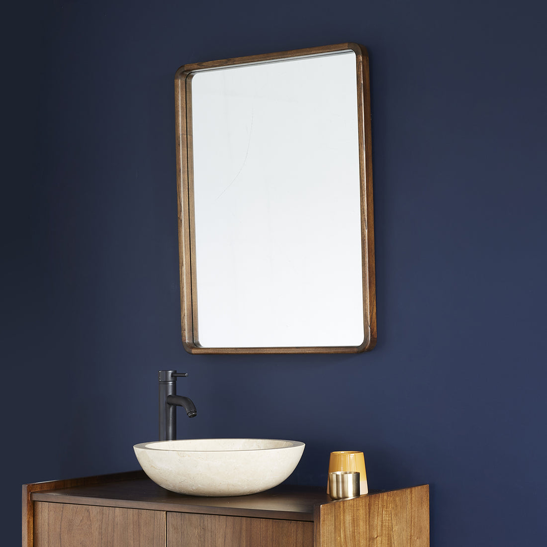 VINTAGE - Spiegel aus massivem Mindi rechteckig 80x60 cm