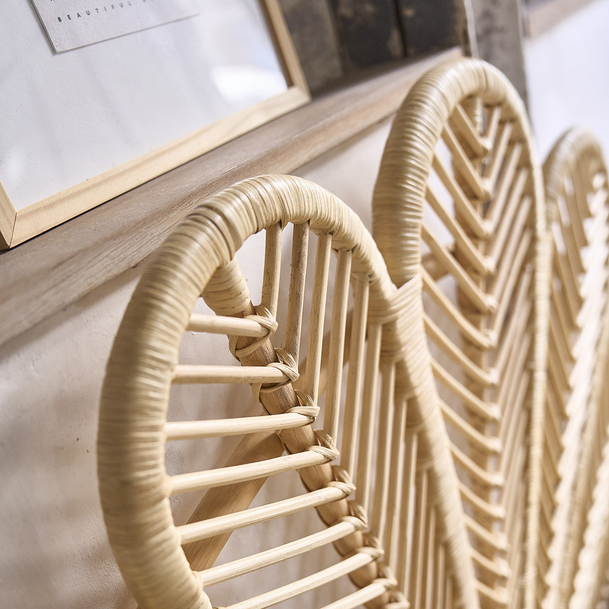 COLETTE - Tête de lit en rotin 140 cm